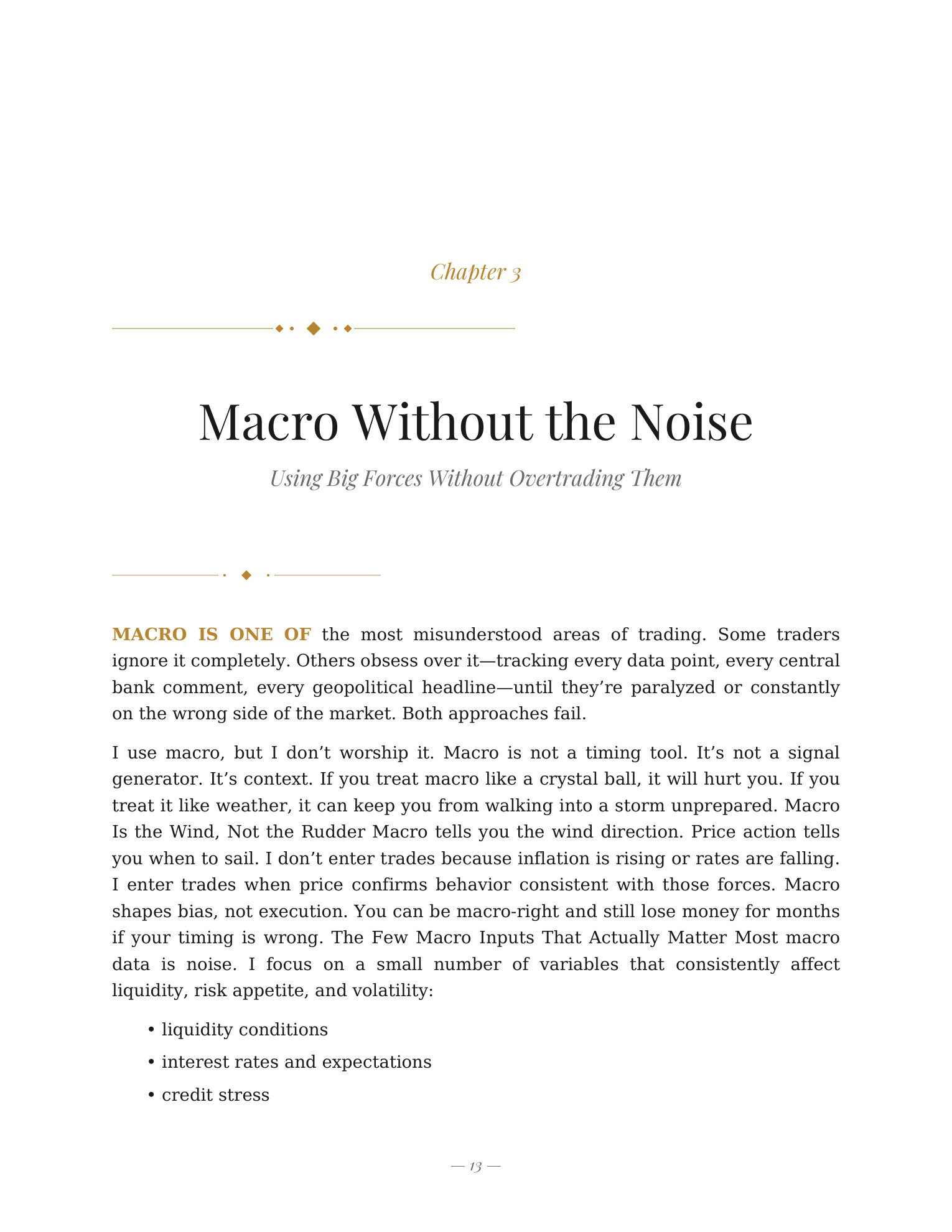 Chapter 3 — Macro Without the Noise